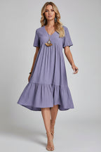 Robe bohème d’été femme col V – Robe fluide mini A-line | BOHERA