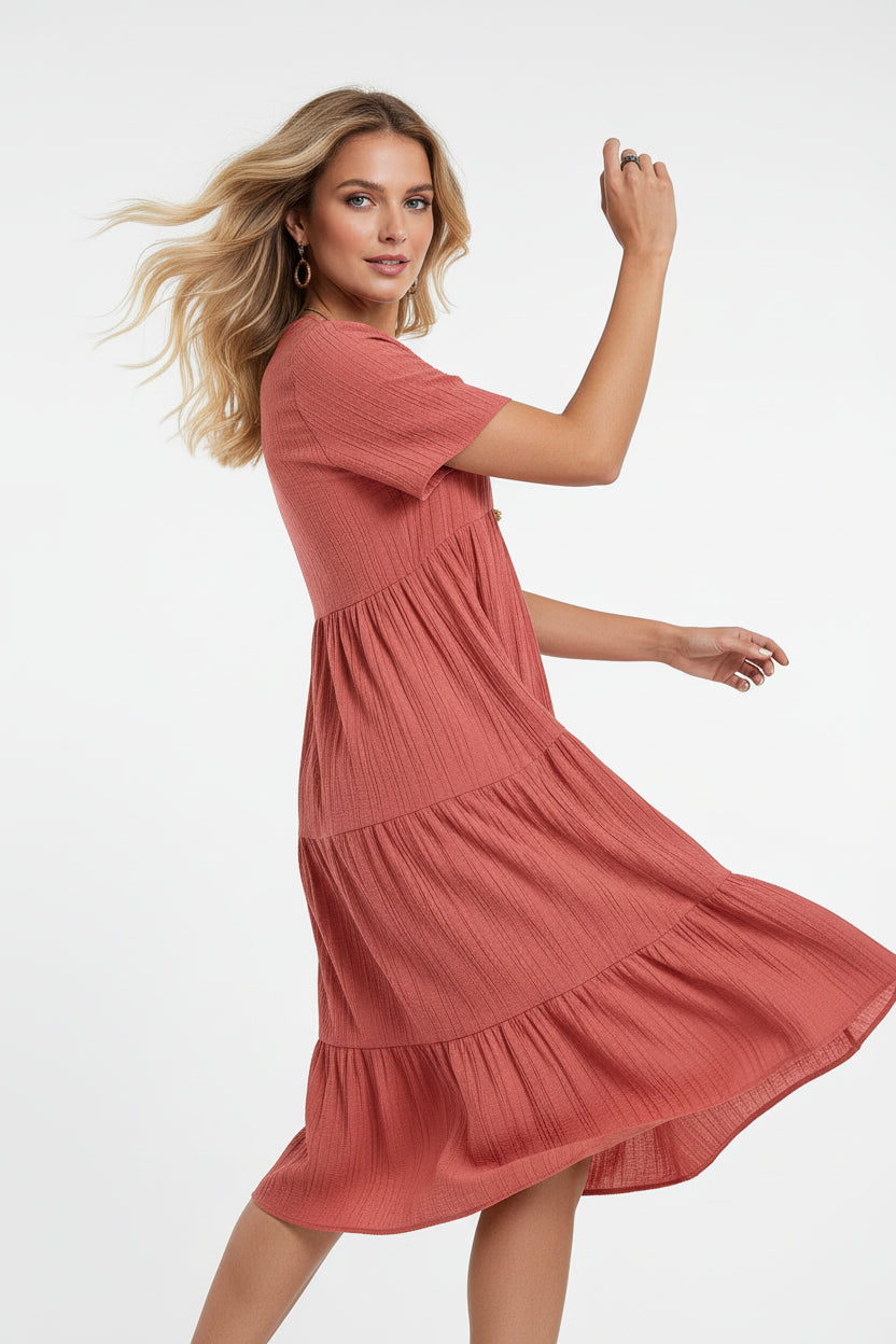 Robe bohème d’été femme col V – Robe fluide mini A-line | BOHERA