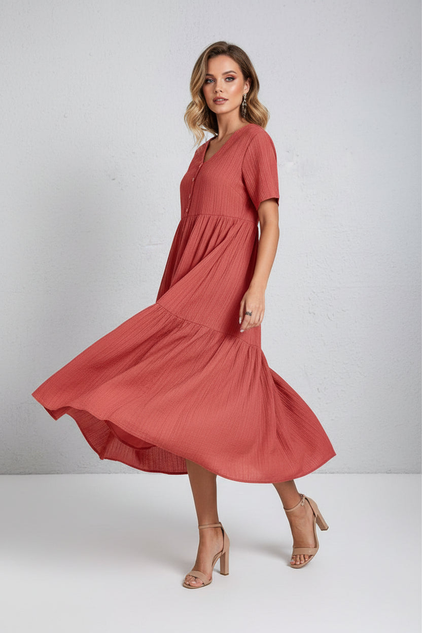 Robe bohème d’été femme col V – Robe fluide mini A-line | BOHERA