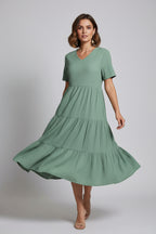 Robe bohème d’été femme col V – Robe fluide mini A-line | BOHERA