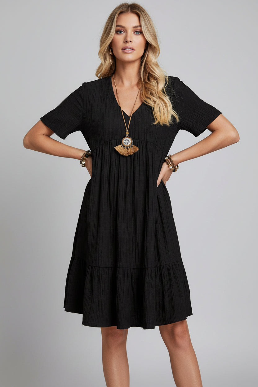 Robe bohème d’été femme col V – Robe fluide mini A-line | BOHERA