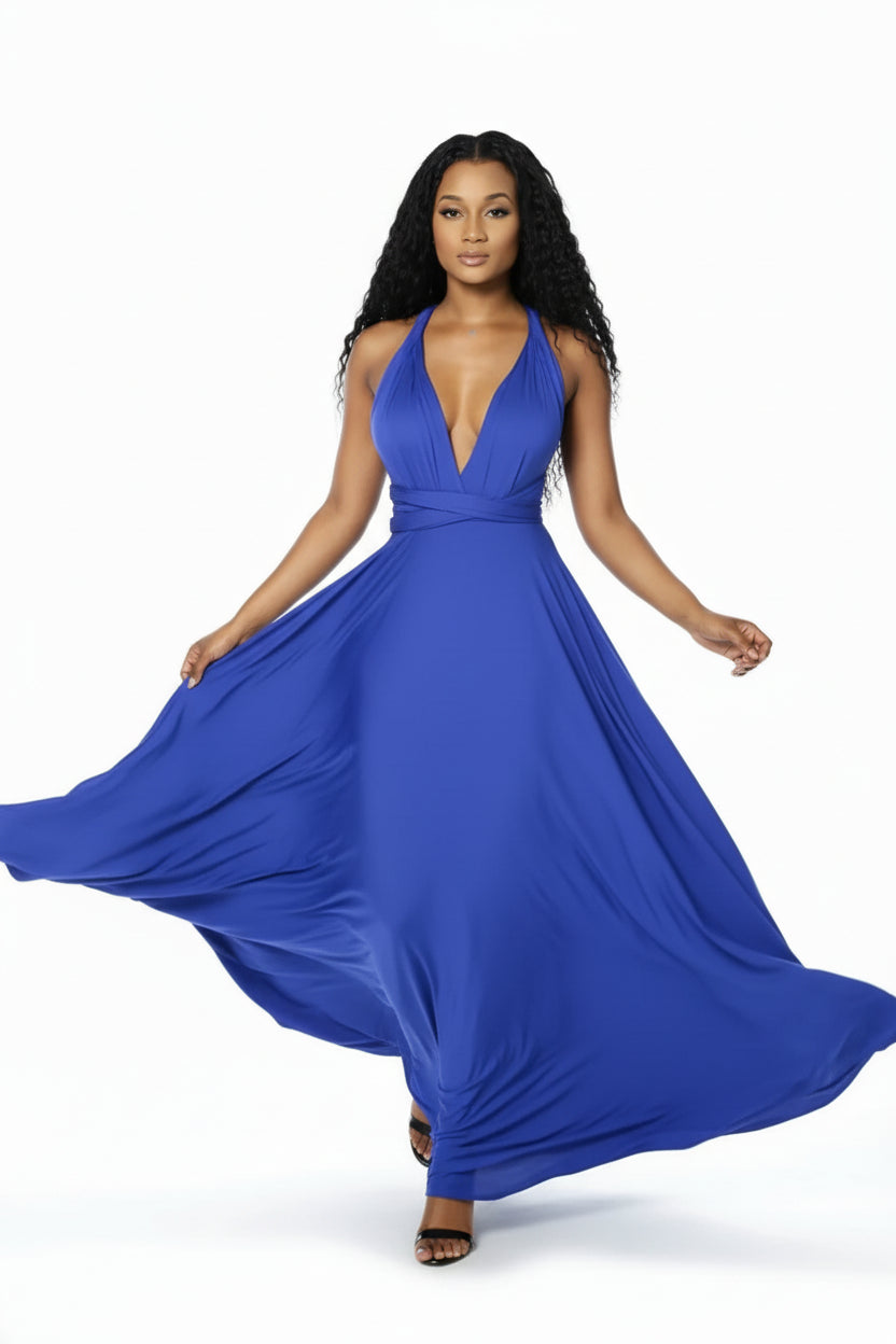 Robe longue bohème femme – Robe fluide multi-positions col V | BOHERA