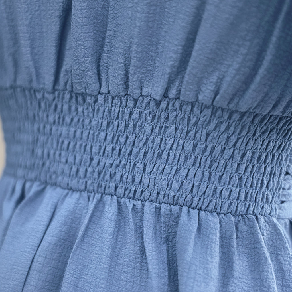 Robe fluide à volants femme col V – Robe casual été mi-longue | BOHERA