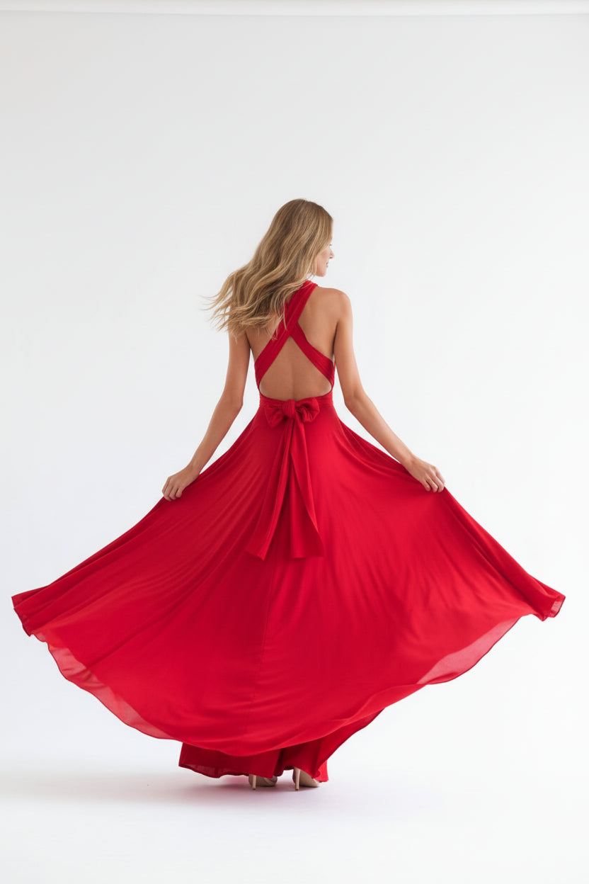 Robe longue bohème femme – Robe fluide multi-positions col V | BOHERA