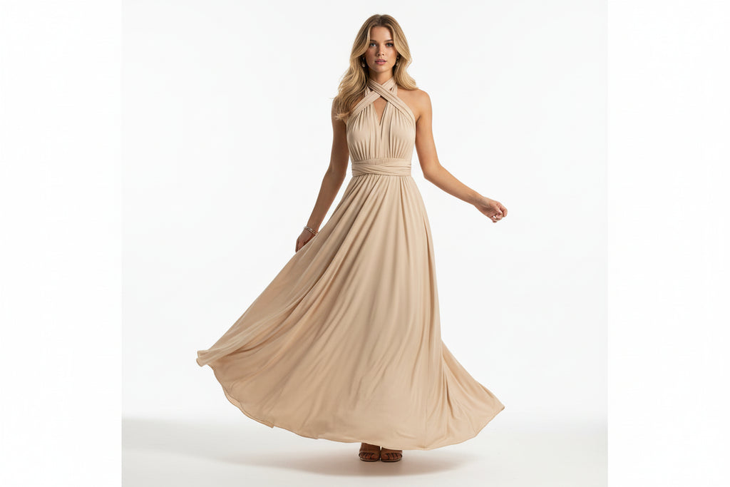 Robe longue bohème femme – Robe fluide multi-positions col V | BOHERA