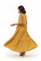 Robe casual élégante femme col V – Robe fluide mi-longue | BOHERA