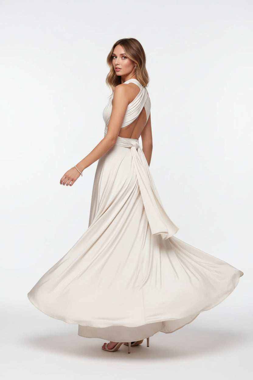 Robe longue bohème femme – Robe fluide multi-positions col V | BOHERA