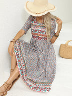 Robe bohème imprimée femme – Robe fluide casual manches courtes | BOHERA