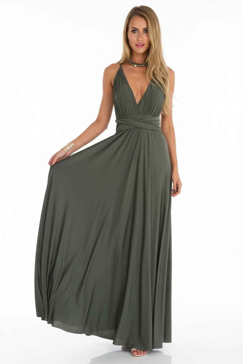 Robe longue bohème femme – Robe fluide multi-positions col V | BOHERA