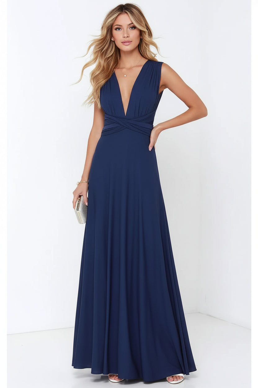 Robe longue bohème femme – Robe fluide multi-positions col V | BOHERA