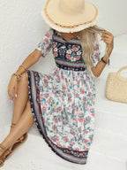 Robe bohème imprimée femme – Robe fluide casual manches courtes | BOHERA