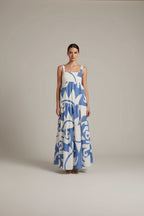 Robe longue bohème femme – Robe fluide à bretelles col carré | BOHERA