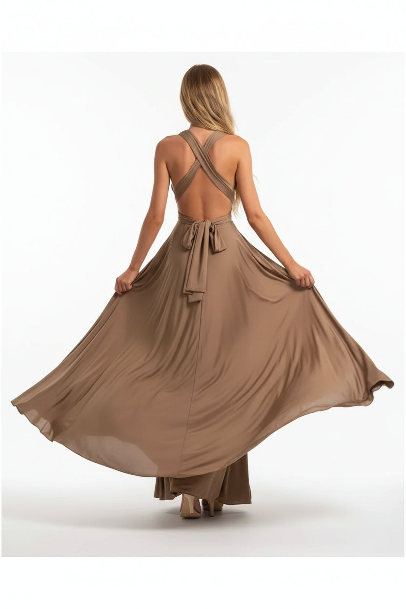 Robe longue bohème femme – Robe fluide multi-positions col V | BOHERA