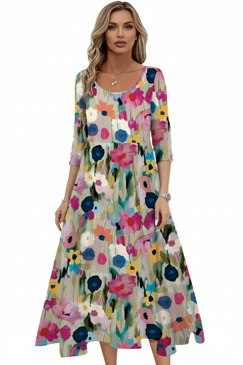 Robe casual élégante femme – Robe fluide mi-longue A-line | BOHERA