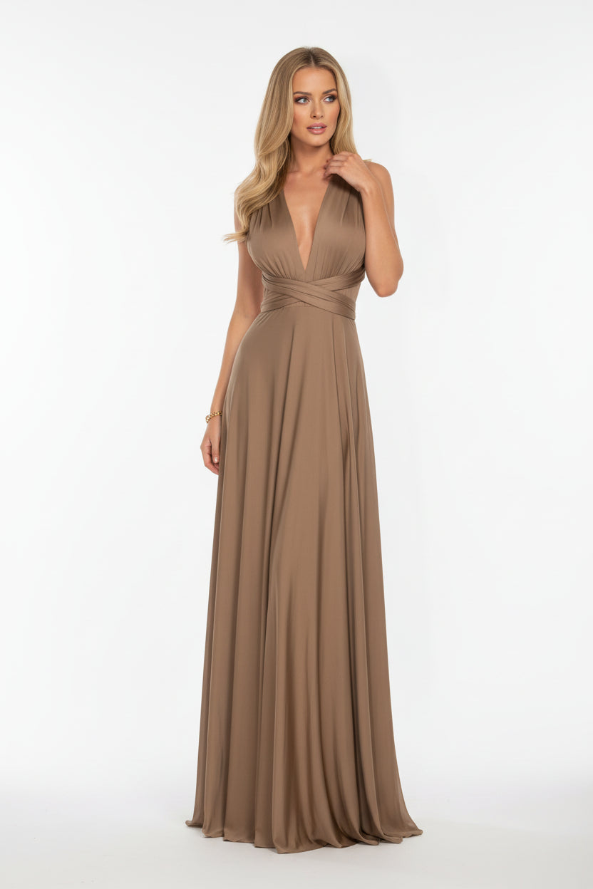 Robe longue bohème femme – Robe fluide multi-positions col V | BOHERA