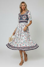 Robe bohème imprimée femme – Robe fluide casual manches courtes | BOHERA