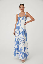 Robe longue bohème femme – Robe fluide à bretelles col carré | BOHERA