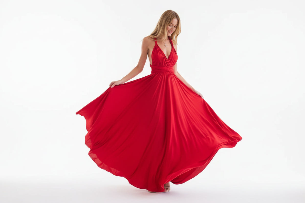 Robe longue bohème femme – Robe fluide multi-positions col V | BOHERA