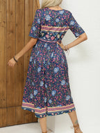 Robe bohème imprimée femme – Robe fluide casual manches courtes | BOHERA