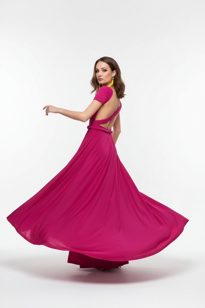 Robe longue bohème femme – Robe fluide multi-positions col V | BOHERA