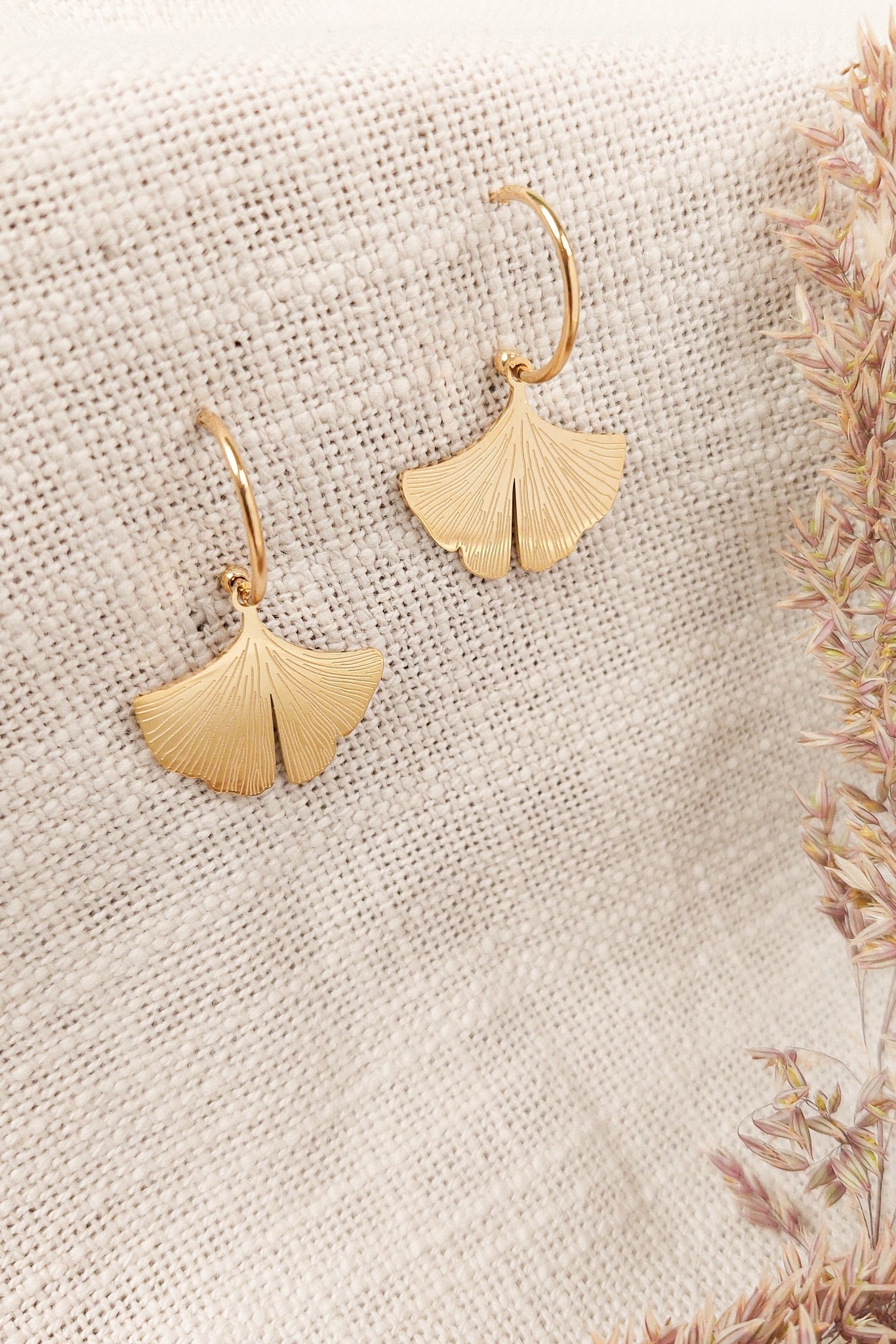 Boucles d'oreilles Bohème Ginkgo